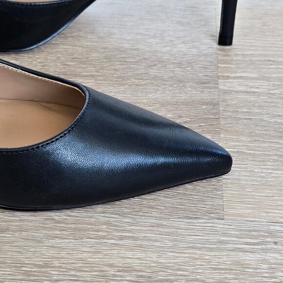 Quince Italian Leather 75mm d’Orsay Pump Black Womens Size 8 New Scratch, No box - Picture 4 of 17